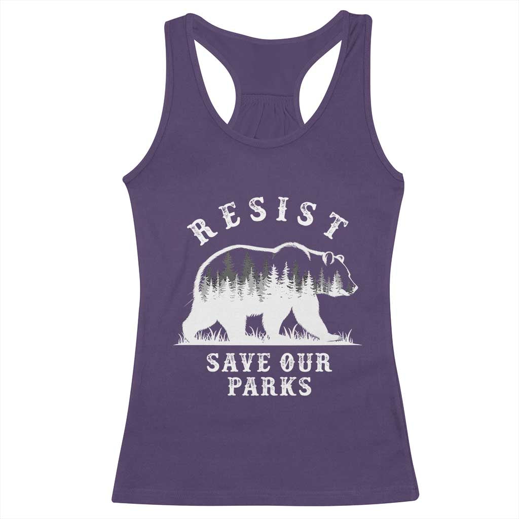 Resist Save Our Parks Racerback Tank Top Bear US National Parks Wildlife Nature TS02 Purple Print Your Wear
