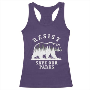 Resist Save Our Parks Racerback Tank Top Bear US National Parks Wildlife Nature TS02 Purple Print Your Wear