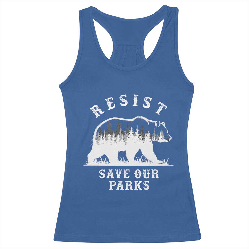 Resist Save Our Parks Racerback Tank Top Bear US National Parks Wildlife Nature TS02 Royal Blue Print Your Wear