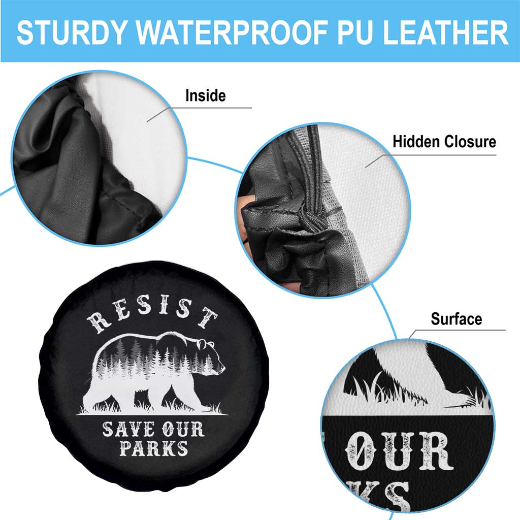 Resist Save Our Parks Spare Tire Cover Bear US National Parks Wildlife Nature TS02 Print Your Wear