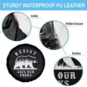 Resist Save Our Parks Spare Tire Cover Bear US National Parks Wildlife Nature TS02 Print Your Wear