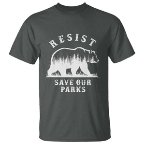 Resist Save Our Parks T Shirt Bear US National Parks Wildlife Nature TS02 Dark Heather Print Your Wear
