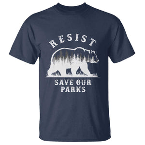 Resist Save Our Parks T Shirt Bear US National Parks Wildlife Nature TS02 Navy Print Your Wear