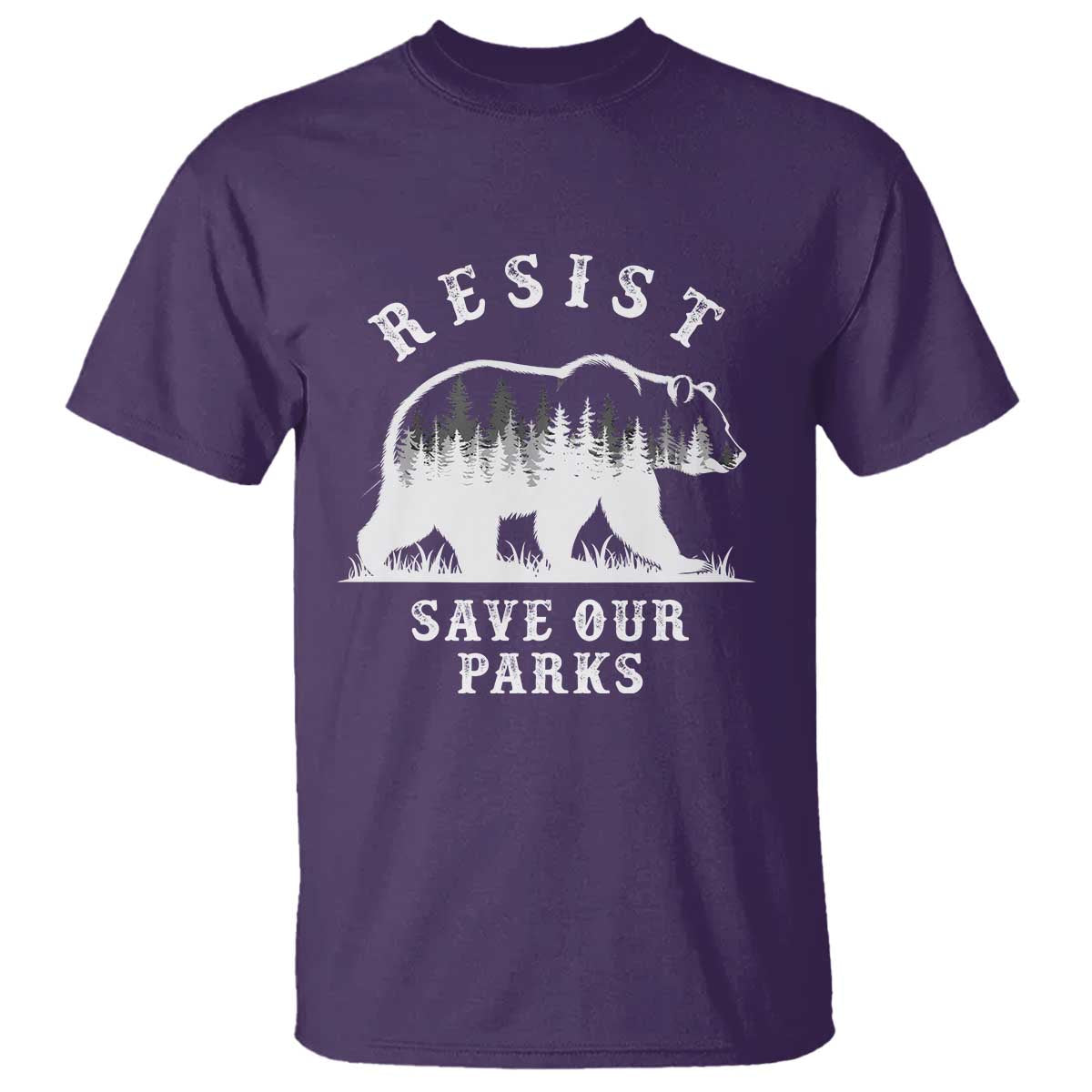 Resist Save Our Parks T Shirt Bear US National Parks Wildlife Nature TS02 Purple Print Your Wear