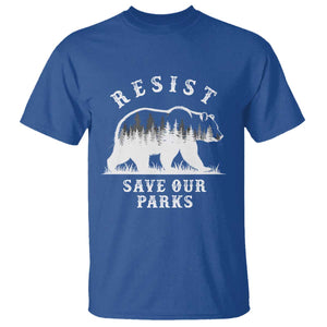 Resist Save Our Parks T Shirt Bear US National Parks Wildlife Nature TS02 Royal Blue Print Your Wear