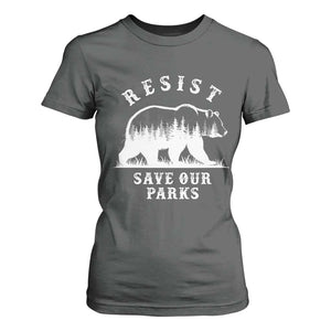 Resist Save Our Parks T Shirt For Women Bear US National Parks Wildlife Nature TS02 Dark Heather Print Your Wear