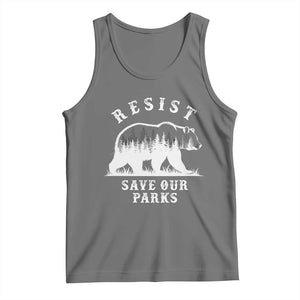 Resist Save Our Parks Tank Top Bear US National Parks Wildlife Nature TS02 Black Heather Print Your Wear