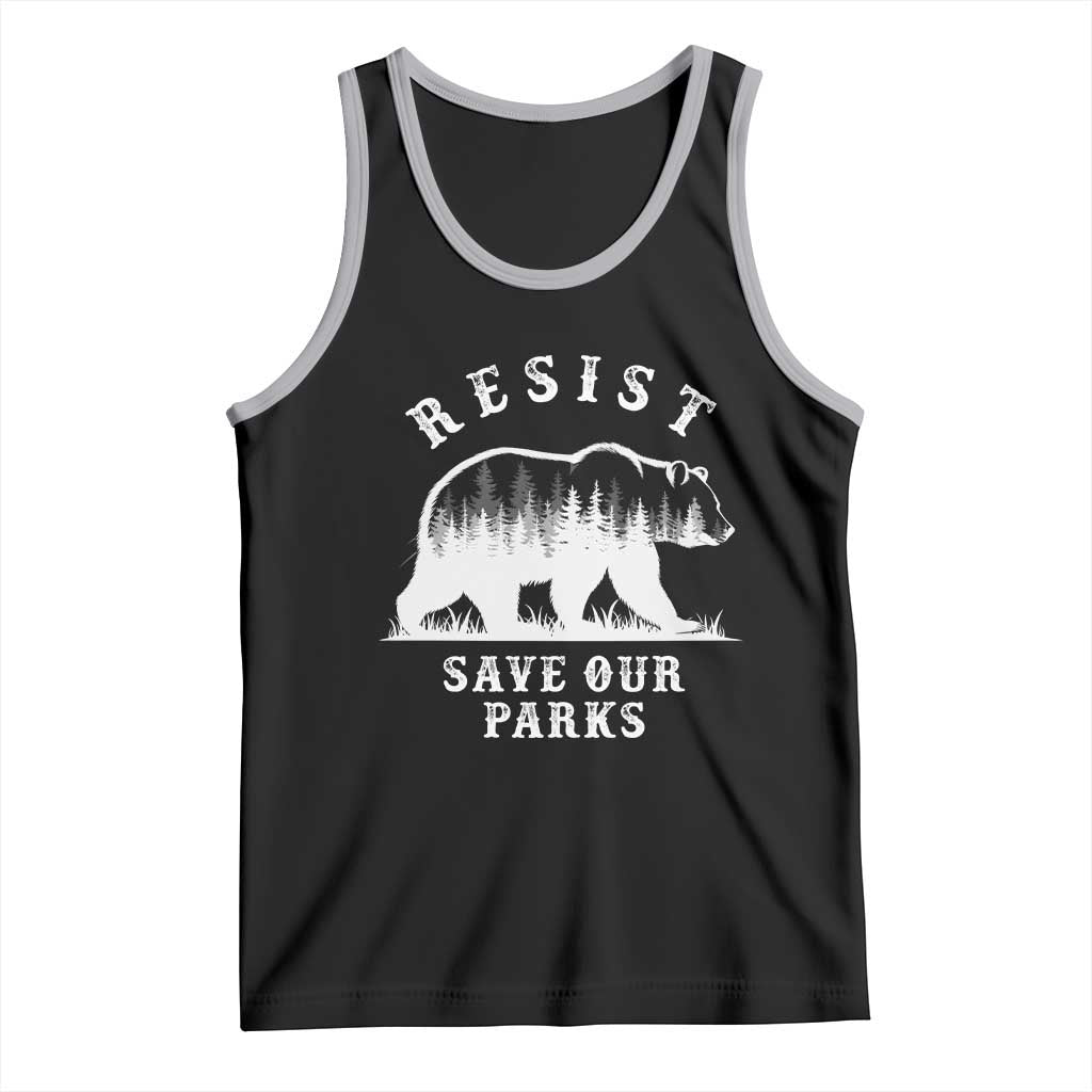 Resist Save Our Parks Tank Top Bear US National Parks Wildlife Nature TS02 Black Athletic Heather Print Your Wear