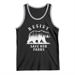 Resist Save Our Parks Tank Top Bear US National Parks Wildlife Nature TS02 Black Athletic Heather Print Your Wear