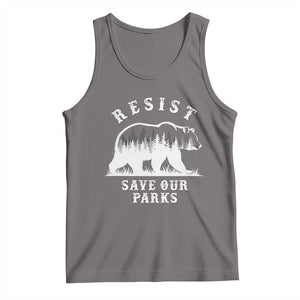 Resist Save Our Parks Tank Top Bear US National Parks Wildlife Nature TS02 Deep Heather Print Your Wear