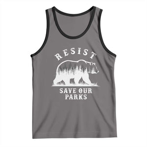 Resist Save Our Parks Tank Top Bear US National Parks Wildlife Nature TS02 Deep Heather Black Print Your Wear