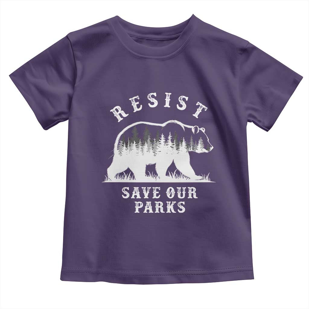 Resist Save Our Parks Toddler T Shirt Bear US National Parks Wildlife Nature TS02 Purple Print Your Wear