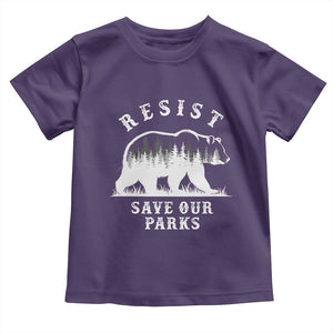 Resist Save Our Parks Toddler T Shirt Bear US National Parks Wildlife Nature TS02 Purple Print Your Wear