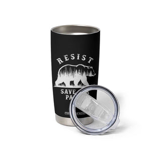 Resist Save Our Parks Tumbler Cup Bear US National Parks Wildlife Nature TS02 Print Your Wear