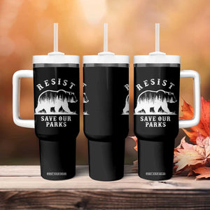 Resist Save Our Parks Tumbler With Handle Bear US National Parks Wildlife Nature TS02 Print Your Wear