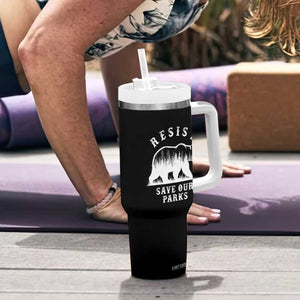 Resist Save Our Parks Tumbler With Handle Bear US National Parks Wildlife Nature TS02 Print Your Wear