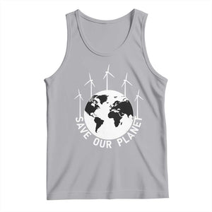 Save Our Planet Tank Top Wind Power Electricity Earth Day 2025 TS02 Athletic Heather Print Your Wear