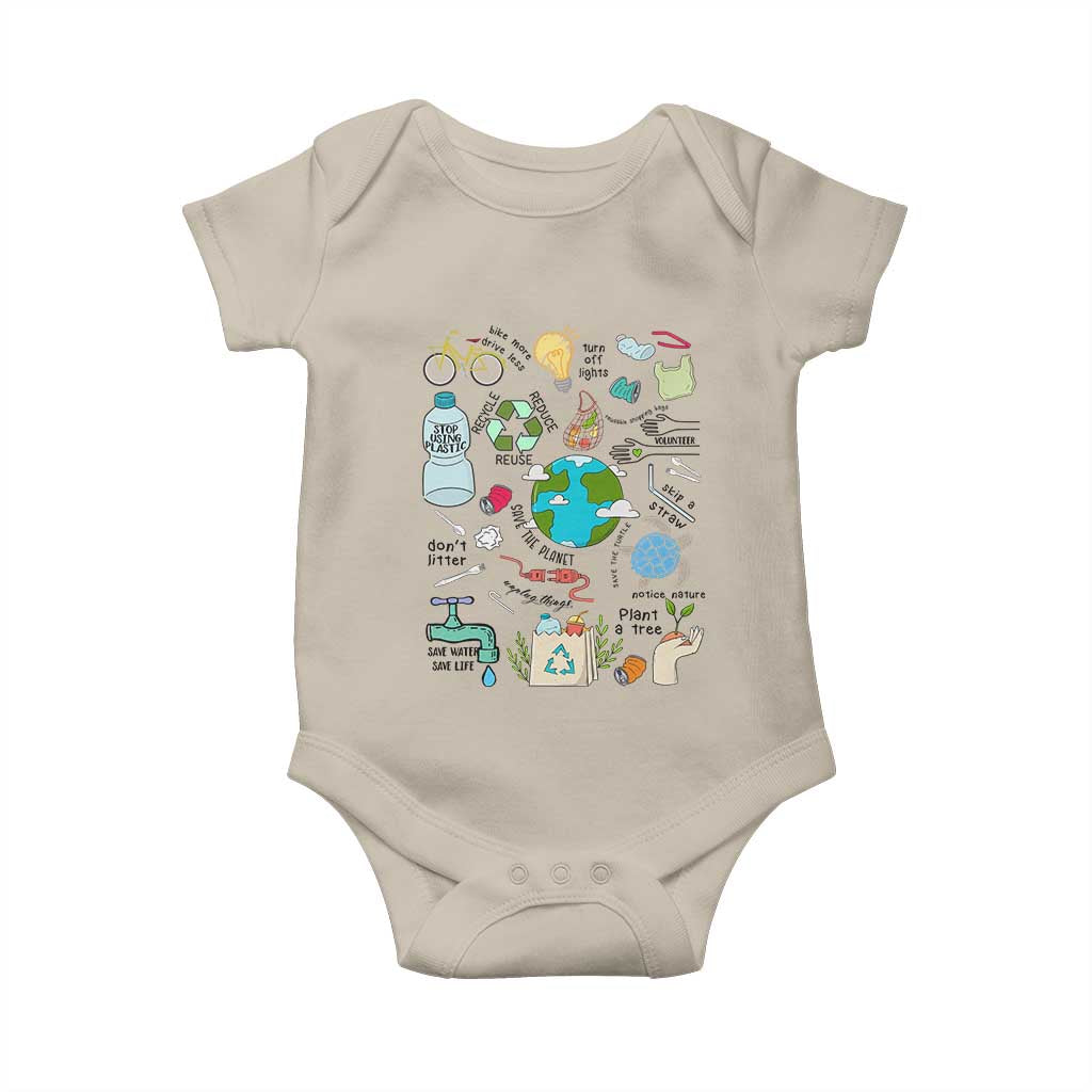 Save The Planet Baby Onesie Earth Day Protect Nature Environmental Recycling TS02 Sand Print Your Wear