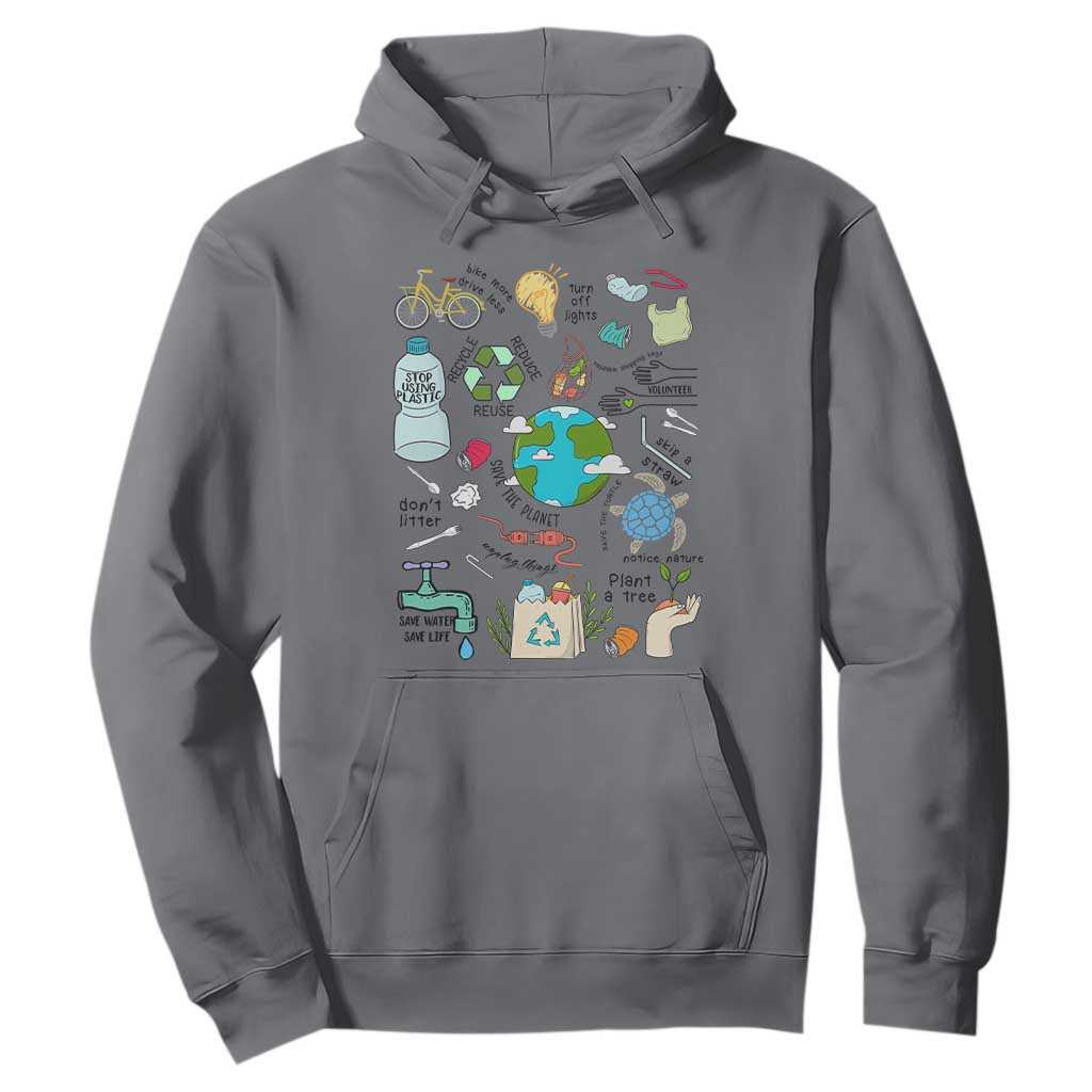 Save The Planet Hoodie Earth Day Protect Nature Environmental Recycling TS02 Charcoal Print Your Wear