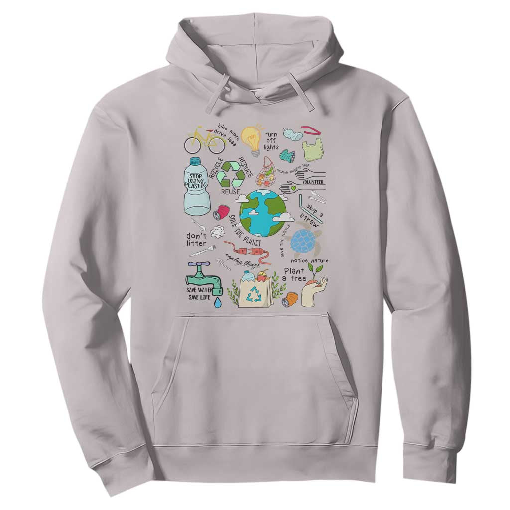 Save The Planet Hoodie Earth Day Protect Nature Environmental Recycling TS02 Ice Gray Print Your Wear