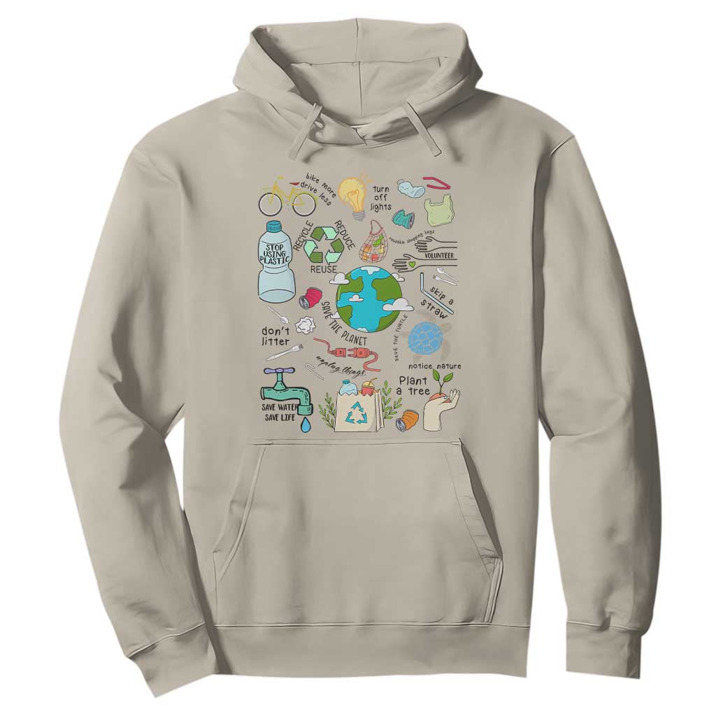 Save The Planet Hoodie Earth Day Protect Nature Environmental Recycling TS02 Sand Print Your Wear
