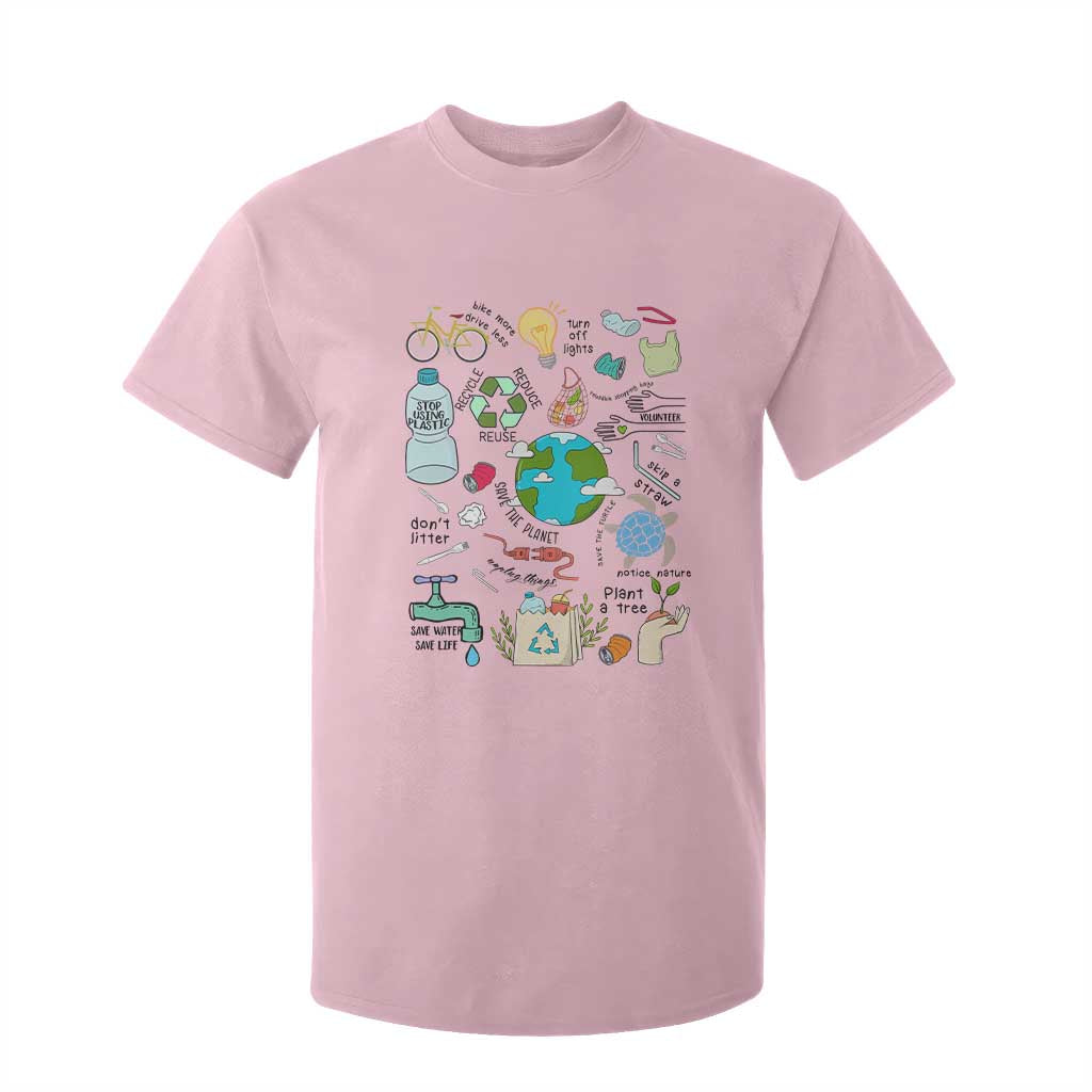 Save The Planet T Shirt For Kid Earth Day Protect Nature Environmental Recycling TS02 Light Pink Print Your Wear