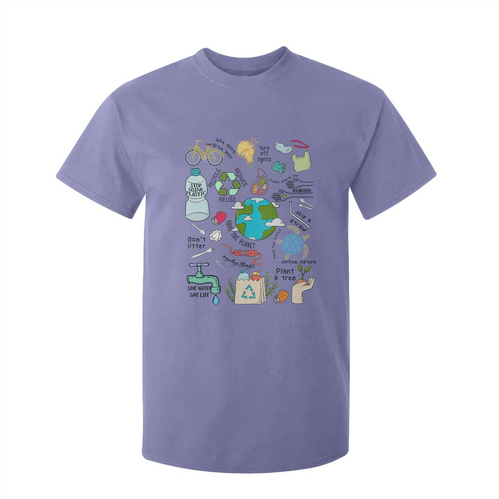 Save The Planet T Shirt For Kid Earth Day Protect Nature Environmental Recycling TS02 Violet Print Your Wear