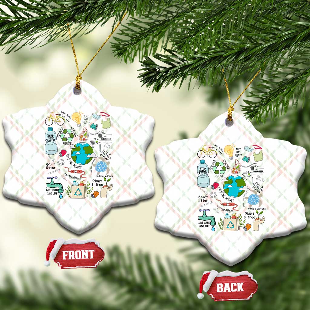 Save The Planet Ceramic Ornament Earth Day Protect Nature Environmental Recycling TS02 Print Your Wear
