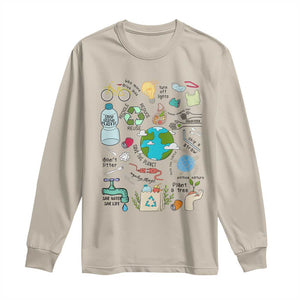 Save The Planet Long Sleeve Shirt Earth Day Protect Nature Environmental Recycling TS02 Sand Print Your Wear