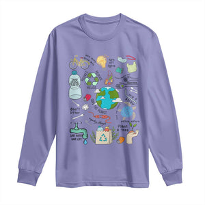 Save The Planet Long Sleeve Shirt Earth Day Protect Nature Environmental Recycling TS02 Violet Print Your Wear