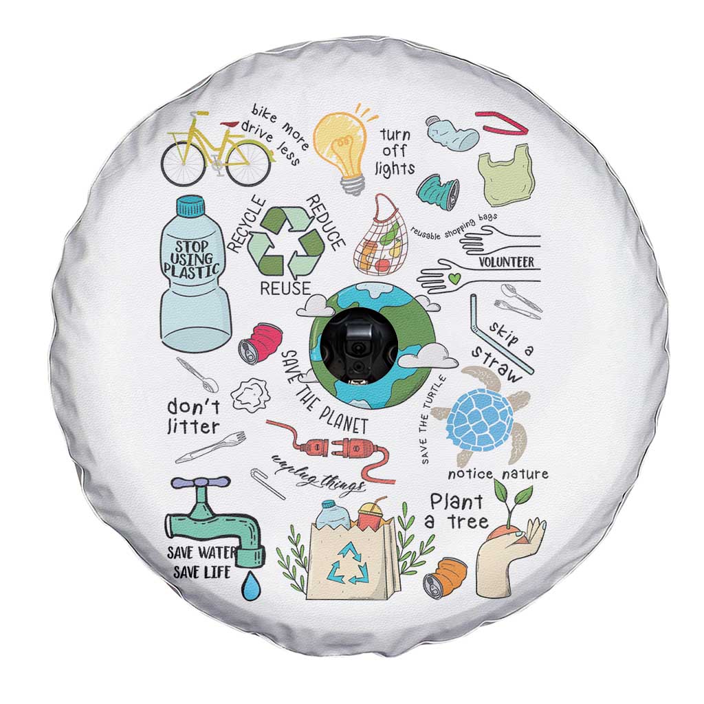 Save The Planet Spare Tire Cover Earth Day Protect Nature Environmental Recycling TS02 Print Your Wear