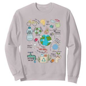 Save The Planet Sweatshirt Earth Day Protect Nature Environmental Recycling TS02 Ice Gray Print Your Wear