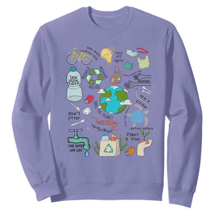 Save The Planet Sweatshirt Earth Day Protect Nature Environmental Recycling TS02 Violet Print Your Wear