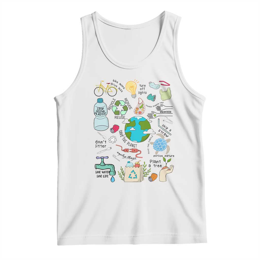Save The Planet Tank Top Earth Day Protect Nature Environmental Recycling TS02 White Print Your Wear