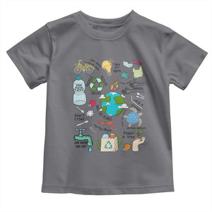 Save The Planet Toddler T Shirt Earth Day Protect Nature Environmental Recycling TS02 Charcoal Print Your Wear