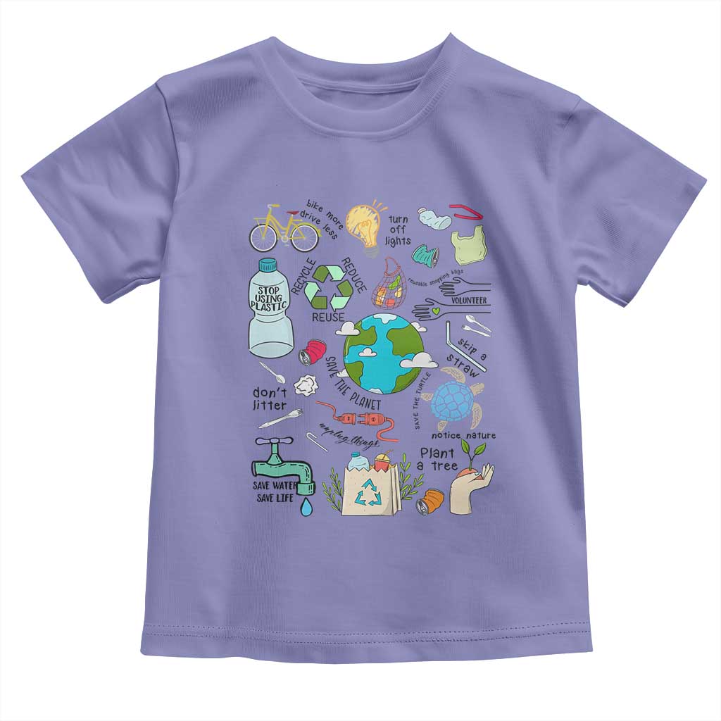 Save The Planet Toddler T Shirt Earth Day Protect Nature Environmental Recycling TS02 Violet Print Your Wear
