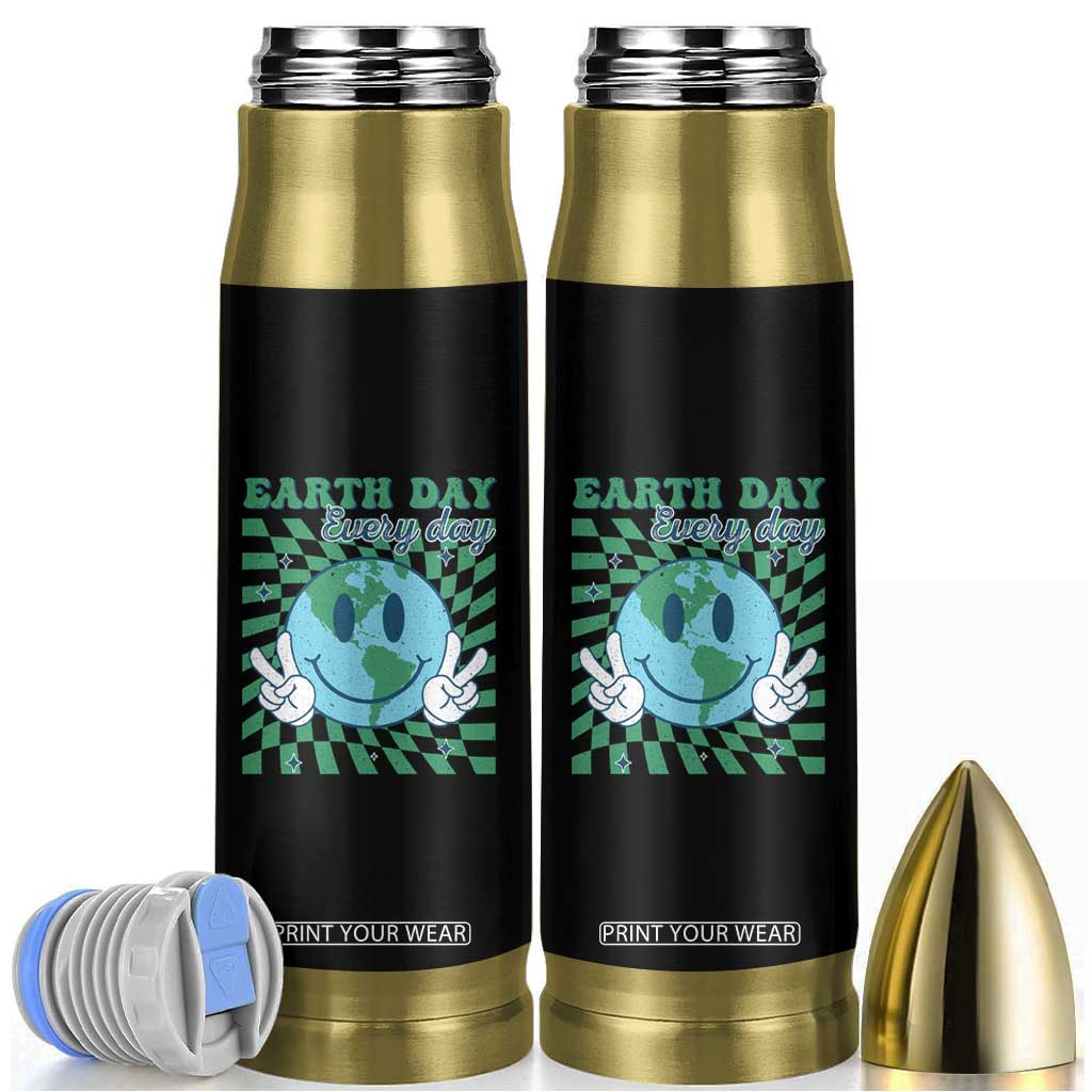 Earth Day Everyday Bullet Tumbler Smile Face Hippie Planet Anniversary TS02 Black Print Your Wear