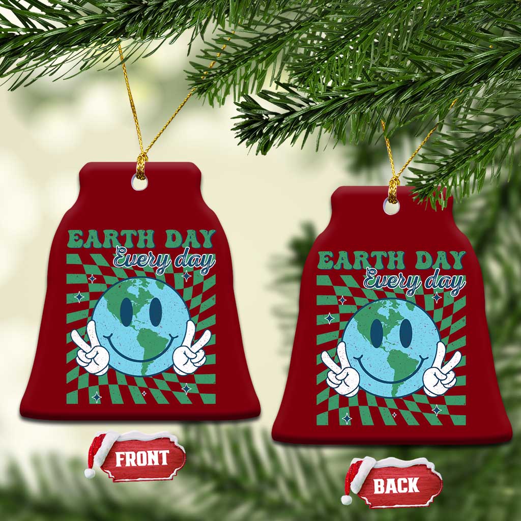 Earth Day Everyday Ceramic Ornament Smile Face Hippie Planet Anniversary TS02 Print Your Wear