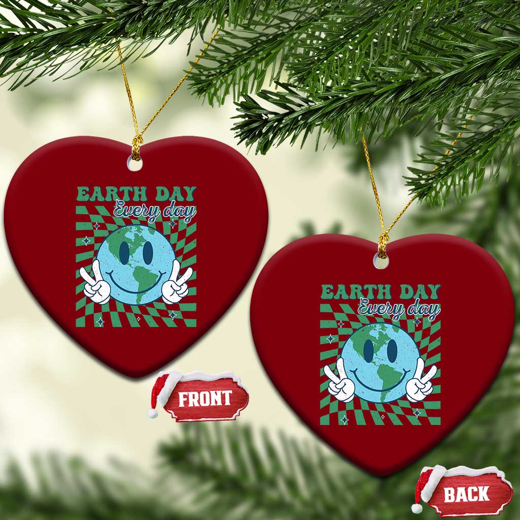Earth Day Everyday Ceramic Ornament Smile Face Hippie Planet Anniversary TS02 Print Your Wear