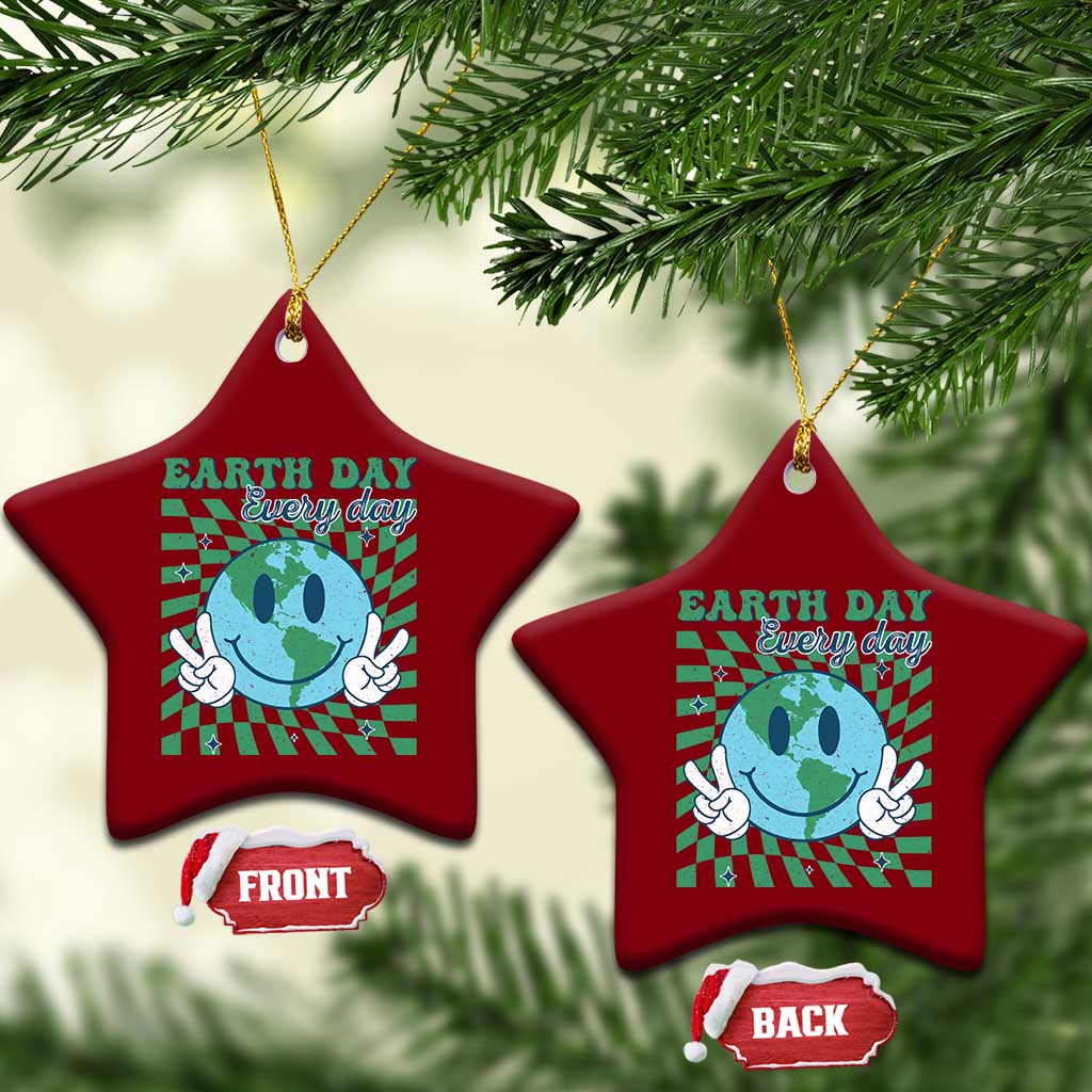 Earth Day Everyday Ceramic Ornament Smile Face Hippie Planet Anniversary TS02 Print Your Wear