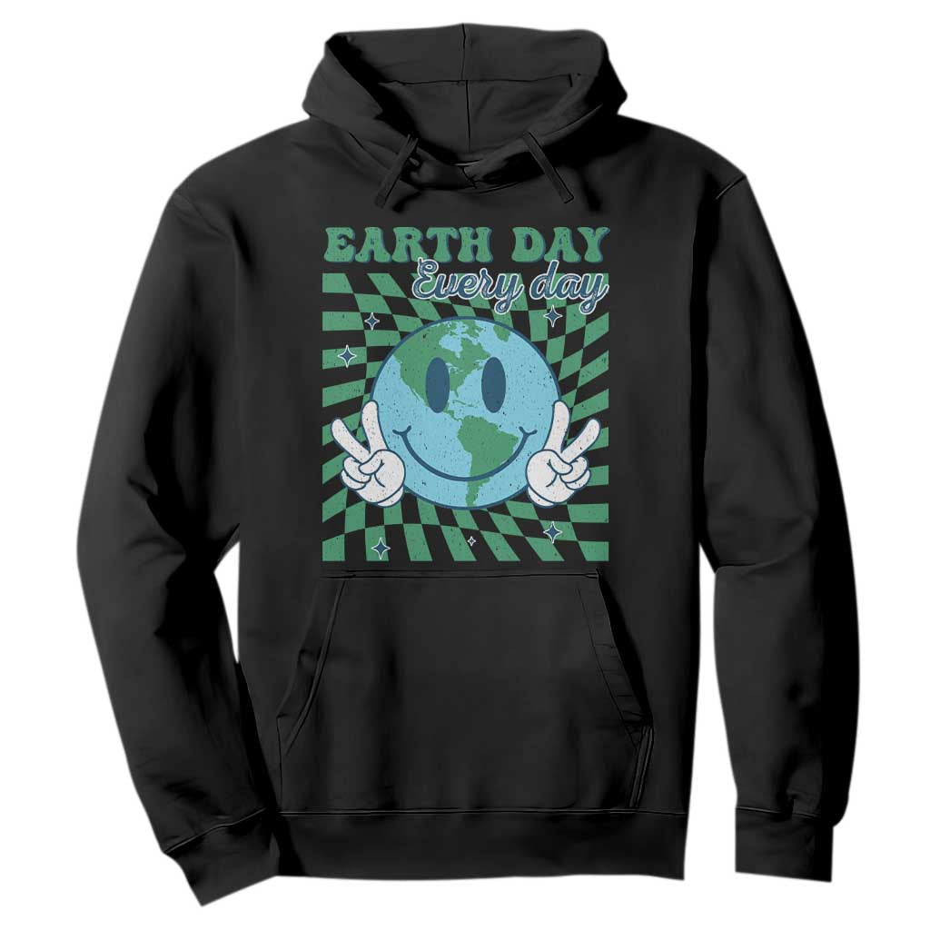 Earth Day Everyday Hoodie Smile Face Hippie Planet Anniversary TS02 Black Print Your Wear