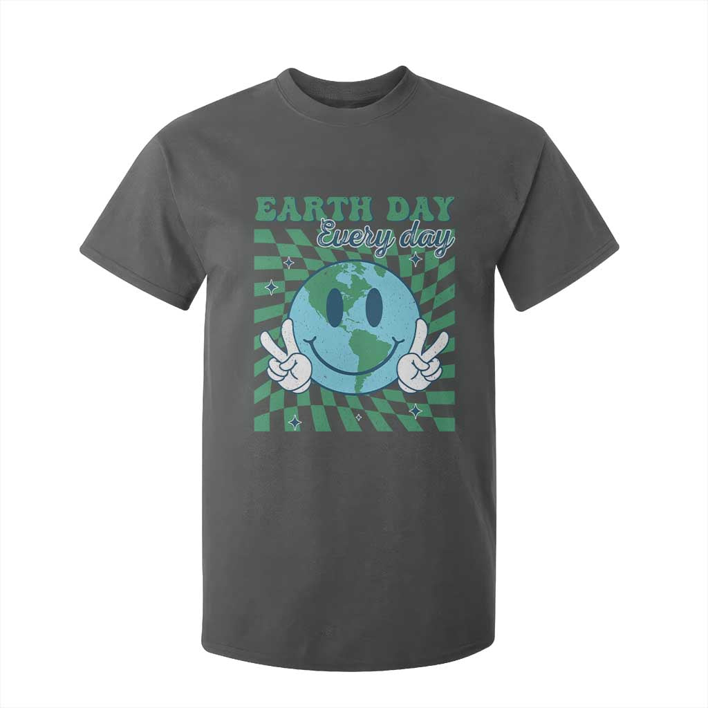 Earth Day Everyday T Shirt For Kid Smile Face Hippie Planet Anniversary TS02 Dark Heather Print Your Wear