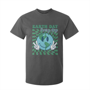 Earth Day Everyday T Shirt For Kid Smile Face Hippie Planet Anniversary TS02 Dark Heather Print Your Wear
