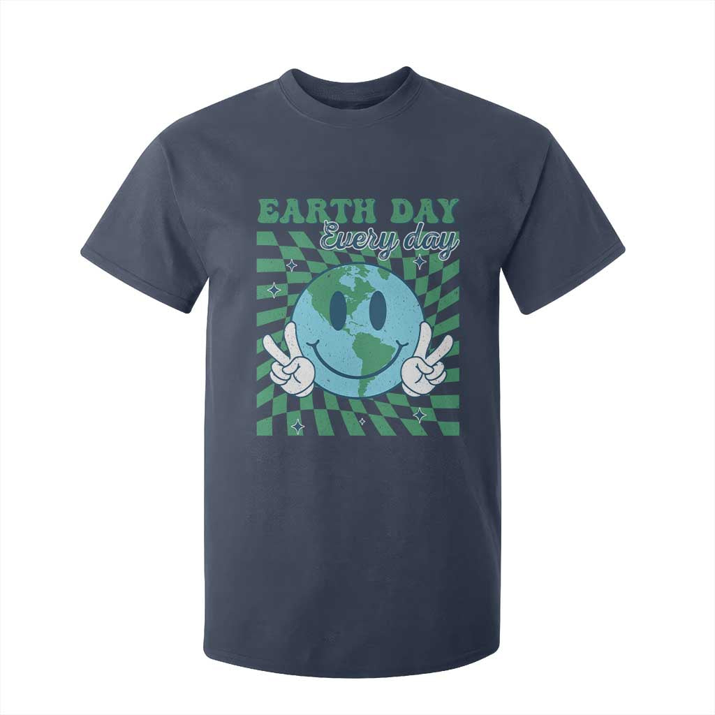 Earth Day Everyday T Shirt For Kid Smile Face Hippie Planet Anniversary TS02 Navy Print Your Wear