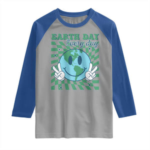 Earth Day Everyday Raglan Shirt Smile Face Hippie Planet Anniversary TS02 Sport Gray Royal Print Your Wear