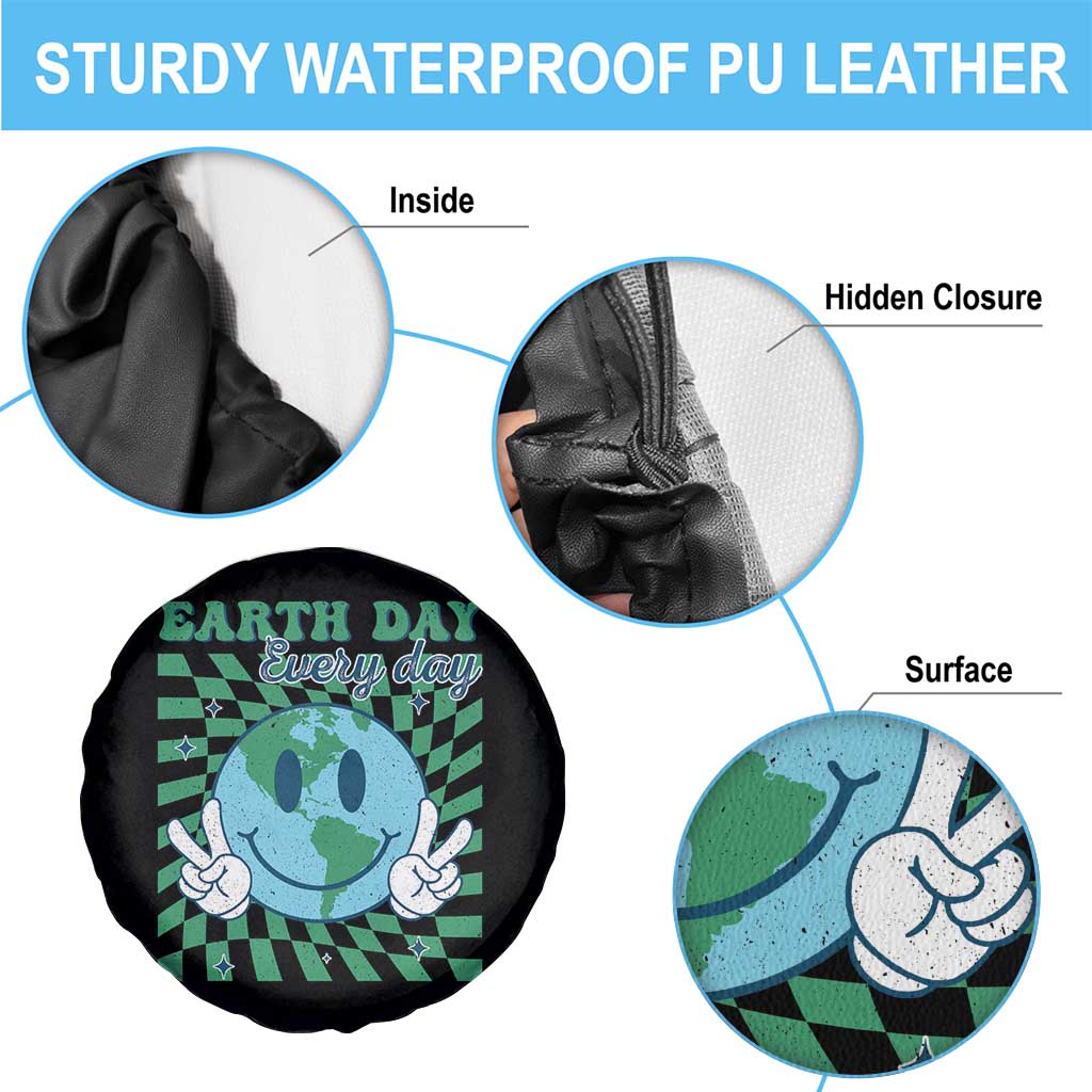 Earth Day Everyday Spare Tire Cover Smile Face Hippie Planet Anniversary TS02 Print Your Wear