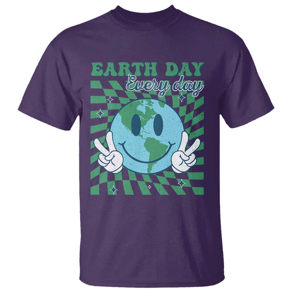 Earth Day Everyday T Shirt Smile Face Hippie Planet Anniversary TS02 Purple Print Your Wear