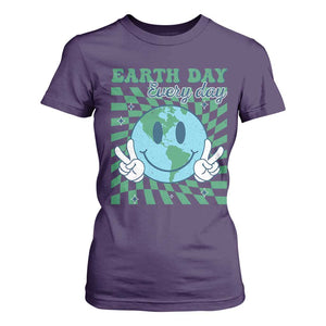 Earth Day Everyday T Shirt For Women Smile Face Hippie Planet Anniversary TS02 Purple Print Your Wear
