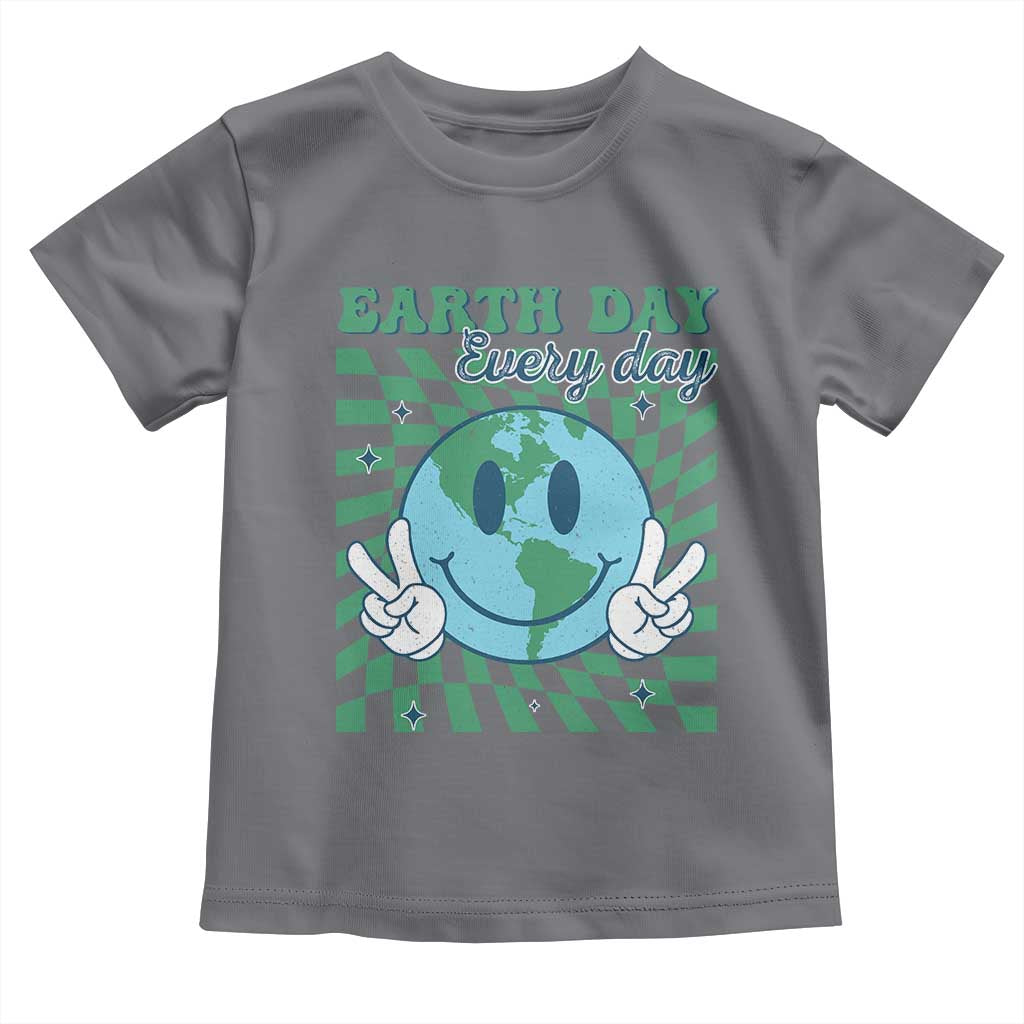 Earth Day Everyday Toddler T Shirt Smile Face Hippie Planet Anniversary TS02 Charcoal Print Your Wear