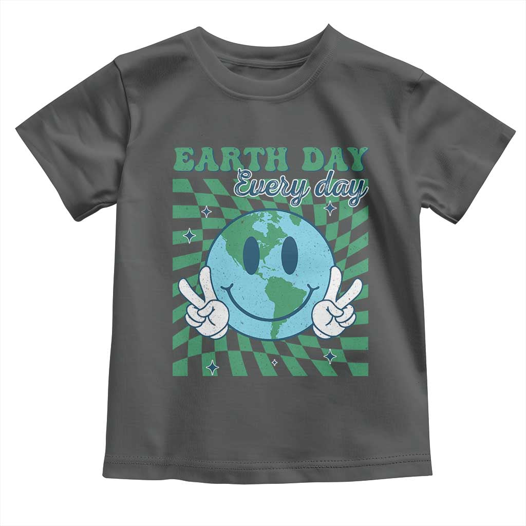 Earth Day Everyday Toddler T Shirt Smile Face Hippie Planet Anniversary TS02 Dark Heather Print Your Wear